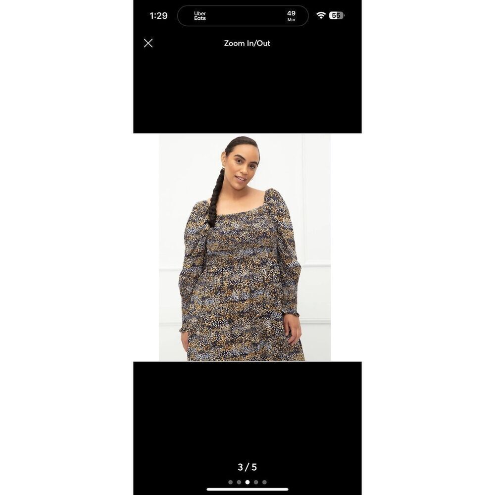 Eloquii Elements Dot Smocked Midi - image 3